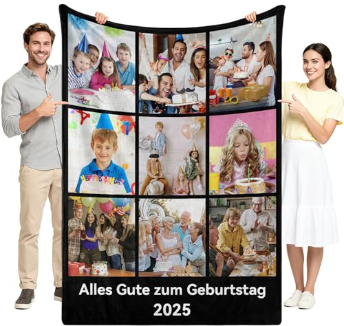 Greysky Personalisierte Decke mit Foto, Personalisierte Decken, Personalisierte Fotodecke, Personalisierte Geschenke für Frauen Männer, Geburtstagsgeschenk für Mama Papa Baby Kinder Familie