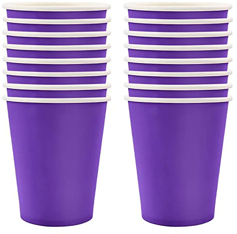 Lot de 16 gobelets en carton violet foncé Fournitures de fête et décorations de table