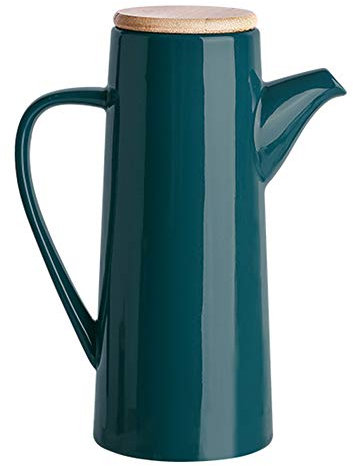 INPETS Distributeur d'huile en céramique blanche pour la cuisine - Bouteille d'huile en céramique - 470 ml - Distributeur moderne de condiments - A