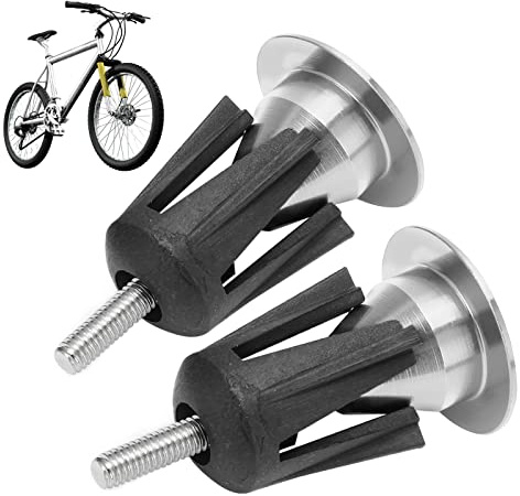 Tomotato 1 Paar Fahrrad Lenker Endstopfen, Aluminiumlegierung Fahrrad Lenker Griff Endkappen für Mountainbikes, Rennräder(Silber)