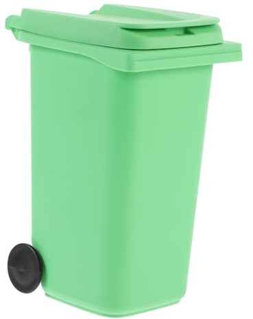 STOBOK Papelera De Mesa Multifuncional Pequeña Cubo De Basura De Escritorio Plástico Verde Práctico Para Oficina Hogar Viaje