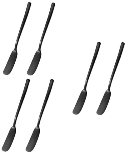 Zerodeko 6piezas Cuchillo Inoxidable Para Untar y De Utensilios De Cocina Para Tartas y Untar Color Negro