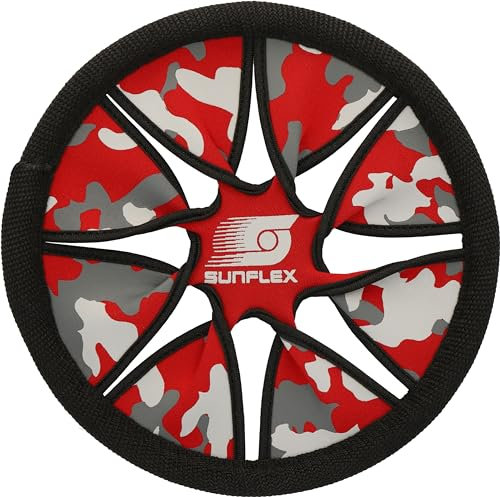 Sunflex Wurfscheibe Neptun Camo red | weiche und leichte Flugscheibe für den Strand und den Park | perfekt für Einsteiger und Fortgeschrittene Spieler | extrem robust mit weiter Flugdistanz