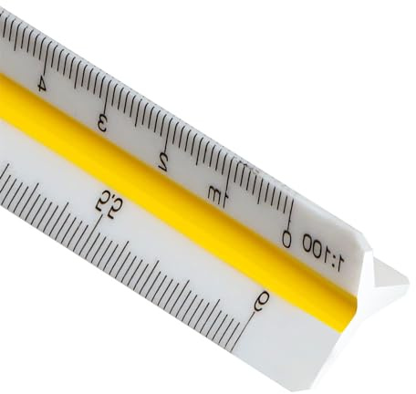 RSYHVG Righello da 30 cm, scala per architetti, in plastica, con scanalature, righello da taglio triangolare per architetti e ingegneri: 1:100