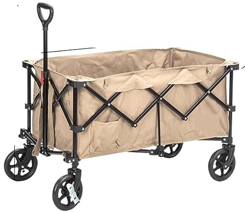CRBUDY Wagenwagen, Gartenwagen, zusammenklappbarer Outdoor-Mehrzweckwagen, Lagerwagen, Einkaufswagen, Camping-Picknick, tragbarer Transportwagen, Strandwagen, Einkaufswagen (C)