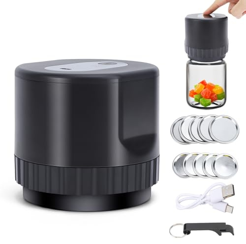 Sellador al vacío eléctrico para tarros de albañil, adecuado para frascos ordinarios y de apertura ancha, kit de sellado al vacío para tarros de conservas de vacío mason jar vacuum sellador