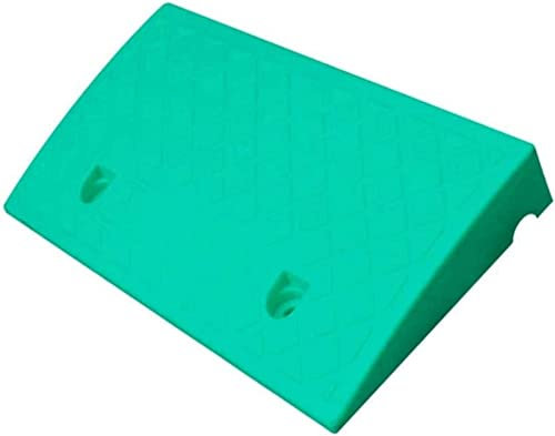 Rampe Auffahrt Rampen Tragbare Rampe Fahrradrampen, Dreiecksrampen Kunststoff Rutschfeste Rampen Verzögerung Service Rampen Rollstuhlrampen Garage Schwelle Bordsteinrampe (Grün, 50 x 27 x 13 cm)