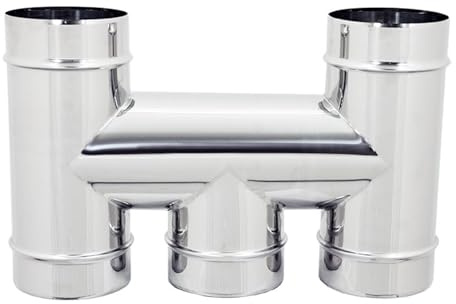 ALLINOX Terminale ad H Base Tonda Canna Fumaria Acciaio INOX AISI 304 Fumaiolo Per Camino (DN 150)