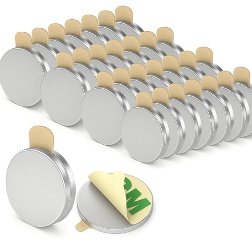 Magnete zum Kleben 6 x1mm 20 Stück Neodym Klebemagnete stark | Selbstklebend, rund & flach, Mini Klebepads – ideal für DIY, Whiteboard, Kühlschrank, Fotos, Büro