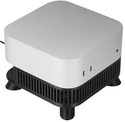 Soporte Accesorios con Ventilador para Mac Mini M4/ M4 Pro 2024,Soporte Base de Refrigeración para Ordenador de Sobremesa,Disipación de Calor Dock de Sobremesa para Mac Mini M4/ M4 Pro 2024 (negro)