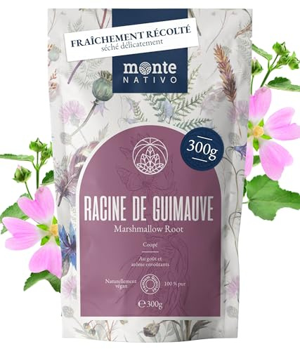 Eibischwurzel Tee Monte Nativo (300g) - Marshmallow root schonend getrocknet - Tee lose 100% natürlich und ohne Zusatzstoffe - Aromatischer Kräutertee für einen köstlichen Aufguss | Loser Tee 100% natürlich und ohne Zusätze - Aromatischer Kräutertee für einen leckeren Aufguss