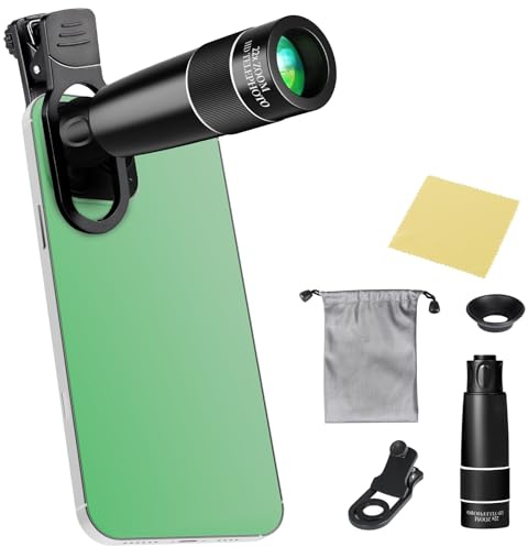 Teleobjektiv, 22-fach, langer Fokus für iPhone und Android, Zoom-Handy-Kameraobjektiv mit Handy-Clip für Bild- und Videoaufnahmen