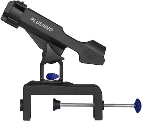 PLUSINNO Angelrutenhalter für Boote, Angelausrüstung mit vergrößertem Clip, innovatives Design in Doppel-V-Form, geeignet zum Angeln auf Rundrohr-/Vierkantrohrbooten, Angelgeschenk für Herren