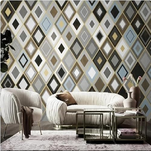 XLMING Minimalistische Kubische Geometrische Retro Kunst 3D Tapeten Tapete Home Esszimmer Möbel Sofa Schlafzimmer Wohnzimmer TV Hintergrund-150cm×105cm