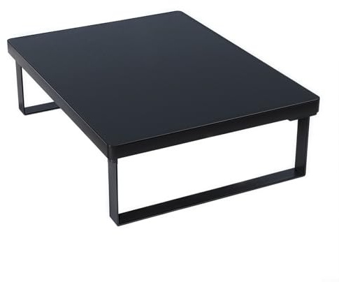 Sandyseptember Soporte para microondas 40X30x8.5cm | Estante de metal y madera negro/blanco/amarillo | Base antideslizante, resistente para encimera de cocina, escritorio de estudio y almacenamiento
