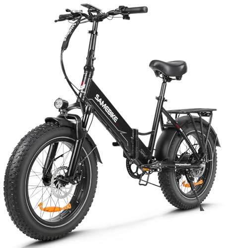 SAMEBIKE M200 E-Bike Klapprad Elektrofahrrad mit 20*4.0 Fat Tire, 624WH Lithium-Akku für Lange Reichweite bis 80-120KM, 7-Gang-All-Terrain Ebike Herren für MTB, Strand & Schnee