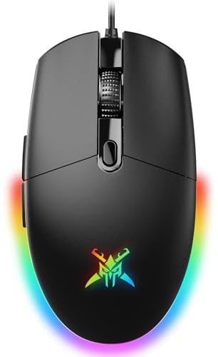 TECKNET Gaming Mouse Wired – RGB Mouse with 6 Programmable Buttons, 8000 DPI, 1000Hz Polling Rate, Lightweight 75g, Multi Button Gamer Mouse for Laptop, PC, Mac, Linux – Black