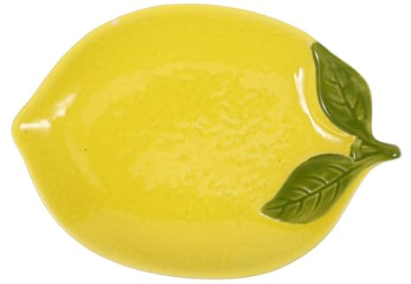 Kichvoe Assiette En Céramique De Citron, Petite Assiette Multifonction Pour Dessert Et Salade, Surface Lisse, Couverts De Table Originaux Pour Usage Quotidien Et Réception