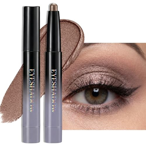 Erinde Ombretto Stick Occhi Shimmer Cremoso, Ombretto in Stick Waterproof e a Lunga Durata, Facile da Sfumare, Trucco Occhi Luminoso, Matita Ombretti Girevole Effetto Metallico, #03