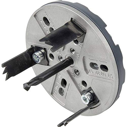 wolfcraft Lochsäge Spots 5986000 – Verstellbare Bohrkrone für den Akkuschrauber – Für Einbaustrahler in Gipskartonplatten & Holz – Ø 35, 55, 60, 68, 70, 75, 80, 85mm