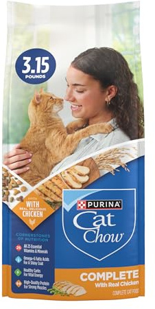 Purina Cat Chow Complete High Protein Dry Cat Food With Real Chicken - (Pack of 4) 3.15 lb. Bags