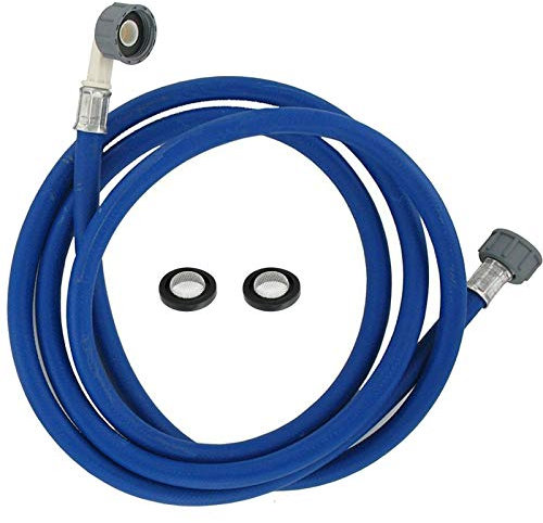 SPARES2GO 3.5m Cold Water + Hot Water Fill Hoses + 2 x Inlet Washers with Filter Mesh for Candy Washing Machine