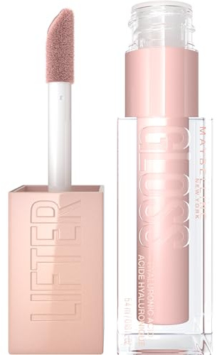 Maybelline New York Lifter Gloss, Hydrating Lip Gloss with Hyaluronic Acid, High Shine for Plumper Looking Lips, Ice, Pink Neutral, 0.18 Ounce