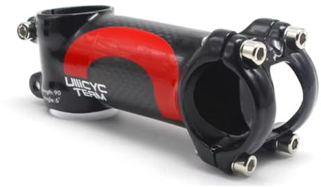 Neuer Carbon-Fahrrad Vorbauten, Leichter Aluminium + Carbon-Fahrradlenker, Mountainbike-Vorbau Rennrad-Vorbau ø31,8x80 / 90/100 / 110mm 7-Grad-Vorbau 3K Glanz (Rot,100mm)
