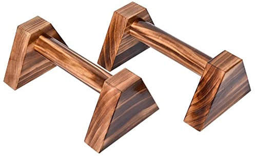 XININ 2Pcs Fitness Holzständer Push Ups Gymnasium Übungstraining Brust H Förmig Holz Calisthenics Handstand Parallelstange Doppelstange,Small