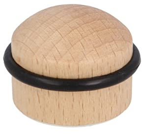 Gedotec Butoir de porte en bois avec caoutchouc d'amortissement - Hêtre | HERBERT | 1 pièce de butoir de porte Premium en bois massif | Butoir de porte au sol à coller + visser