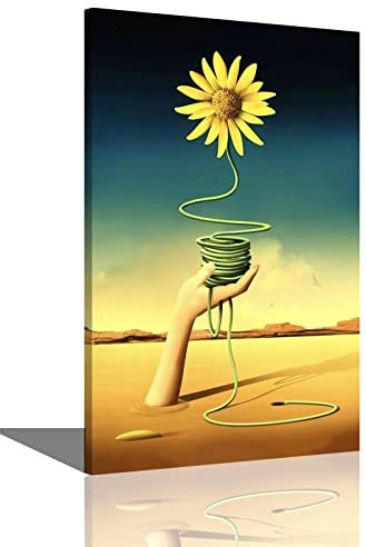 HOPNRU Surrealismus Blume Poster Salvador Dali Wall Art Picture Print Leinwandbild Gemälde Moderne Home Schlafzimmer Dekoration Poster (20x30inch (50x76cm), Gerahmt)