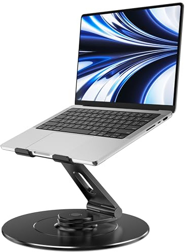 LOXP Ultra-Stable Laptop Stand for Desk with Larger Base, Desktop Organizer, Military-Grade Aluminum Anti-Loosening Structure - Height Adjustable Printer Stand Suitable for 10-17.3 inch