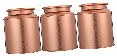 ABOOFAN 3piezas Contenedor De Almacenamiento De Té De Inoxidable Tapa Sellada Diseño Elegante Para Té Dulces y Organización Del Hogar