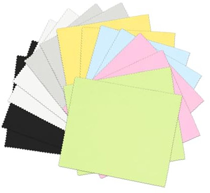 Juego de 14 paños de limpieza para gafas, paño de microfibra, para limpiar pantallas, gafas, teléfonos móviles y lentes de cámara