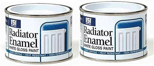 YSAMAX 2x Heat Resistant White Gloss Enamel Paint, Hard Drying 151 Coatings White Radiator Paint, Non-drip Gloss Paints, Hard Drying, Hard Built (Pack of 2, 180 ML)
