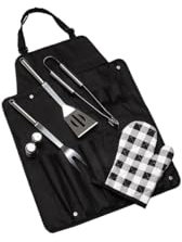Generisch Steakout Grill Schürze 7tlg Grillzubehör Schürze mit Grillbesteck