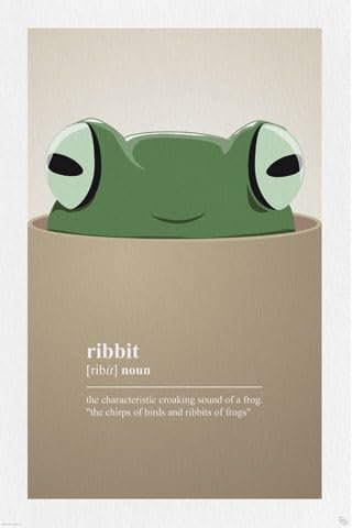 empireposter Fun - Ribbit - Poster Druck Grösse 61x91,5 cm + 2 St Posterleisten Alu 63 cm