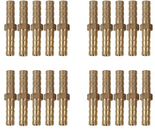 Spactz 20 Stück 6 mm Innendurchmesser Luft Gas Gerade Anschluss Schlauchkupplung Schlauchanschluss
