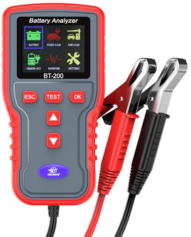 Autobatterietester Lasttester 12V 24V, melasta BT200 Autobatterie Tester mit 100-2000 CCA Generatorprüfer für Kraftfahrzeuge Digitaler Autobatterieanalysator für PKW-LKW ATV Auto Boot