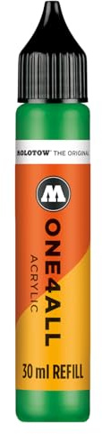 Molotow One4All Refill Acryl 30ml (Tinte zum Nachfüllen von Acrylmarkern, hochdeckend und permanent, schnell trocknend, für fast alle Untergründe) 256 kleegrün
