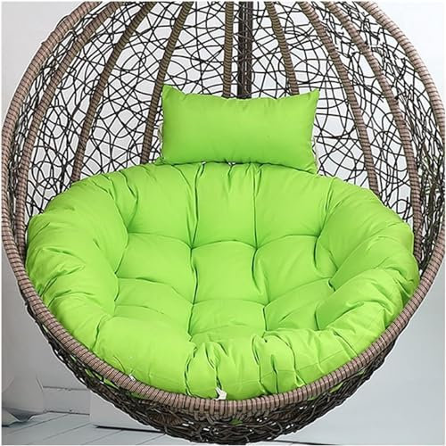 Schaukelstuhlkissen, Hängekorbkissen, Ersatzkissen Für Eierstuhl, Dickes, Wasserdichtes Hängestuhlkissen Mit Kopfstütze, Für Terrasse, Hof, Garten Im Freien(Green,125size (Diameter: 115cm))