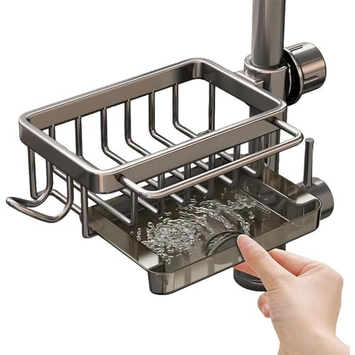 Spülbecken Organizer Edelstahl, Kitchen Sink Organizer Over Faucet, Spülbecken Ablage Spüle Organizer Schwammhalter, Küchenspüle-Wasserhahn-Organizer