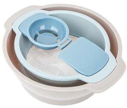 3-in-1 Flour Sifter | Egg Separator | Mixing Bowl, Multipurpose Plastic Baking Tool, Easy-to-Clean, Space-Saving Design for Home Bakers & Cooks