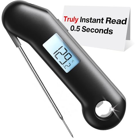 ThermoMaven F1 Turbo Meat Thermometer Digital - 3X Faster 0.5s Instant Read, Food Cooking Thermometer Precise ±0.3℃, IP67 Waterproof Magnetic, Brighter Backlight, Bottle Opener for Kitchen BBQ Grill