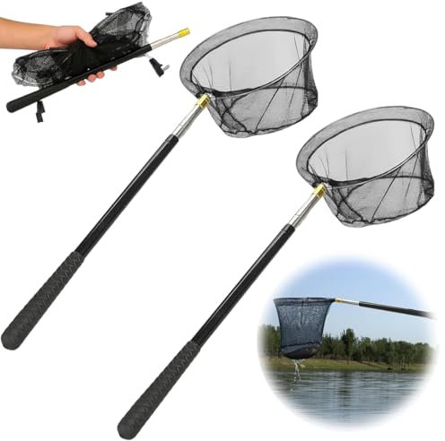 Bangbobi Schmetterlingsnetz und Fischkescher - 2er Set Teleskop Kescher aus Aluminium für Schmetterlinge, Vögel, Fische und mehr - Ausziehbar von 66 bis 172cm