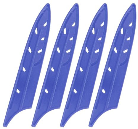sourcing map 4 Pcs Knife Cover Sleeves, 5.4 x 1 PP Knives Edge Guard Blade Protector Universal Knife Sheath for Home Kitchen, Blue