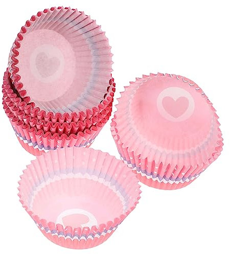 Alipis 100piezas Moldes Para Muffins y Cupcakes Resistentes Unidades Rojos Para Magdalenas Tartas y Antiadherente