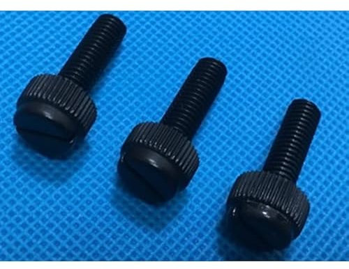 Zixinz-Zylinderschrauben M3 M4 M5 M6 M8 Schwarze Schlitz-Rändelschraube aus Nylon, PA66, Nylon-Kunststoff, Handdrehschraube, Computerschrauben, handfest anziehen, 10–50 Stück Korrosionsbeständigkeit(M