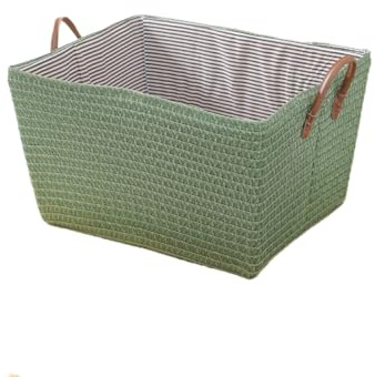 YYDPYZBD Cesto portaoggetti di Stoccaggio Pieghevole Giocattolo Paglia con Maniglia Vestiti Sporchi Articoli Diversi-Verde 45 * 35 * 25