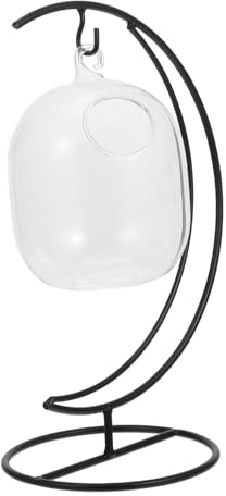 POPETPOP Copa De Vidrio Colgante Redonda Con Soporte De Hierro Estable Para Decoración De Hotel y Eventos Elegantes